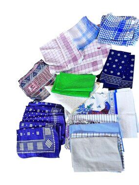 Lot of 24 Vintage Cloth Napkins and Dish Towels Hand Stitched Cotton Linen